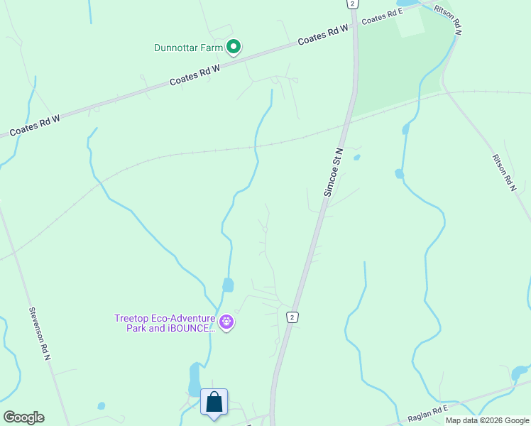 map of restaurants, bars, coffee shops, grocery stores, and more near 100 Snow Ridge Court in Oshawa