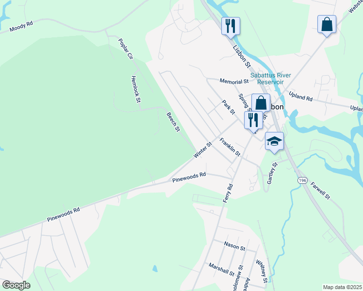 map of restaurants, bars, coffee shops, grocery stores, and more near 9 Beech Street in Lisbon