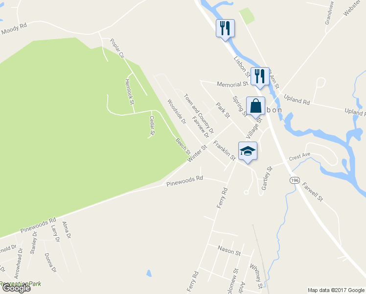 map of restaurants, bars, coffee shops, grocery stores, and more near 9 Beech Street in Lisbon