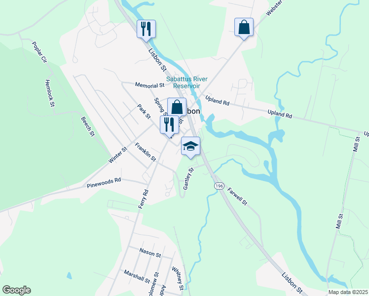 map of restaurants, bars, coffee shops, grocery stores, and more near 277 Lisbon Street in Lisbon