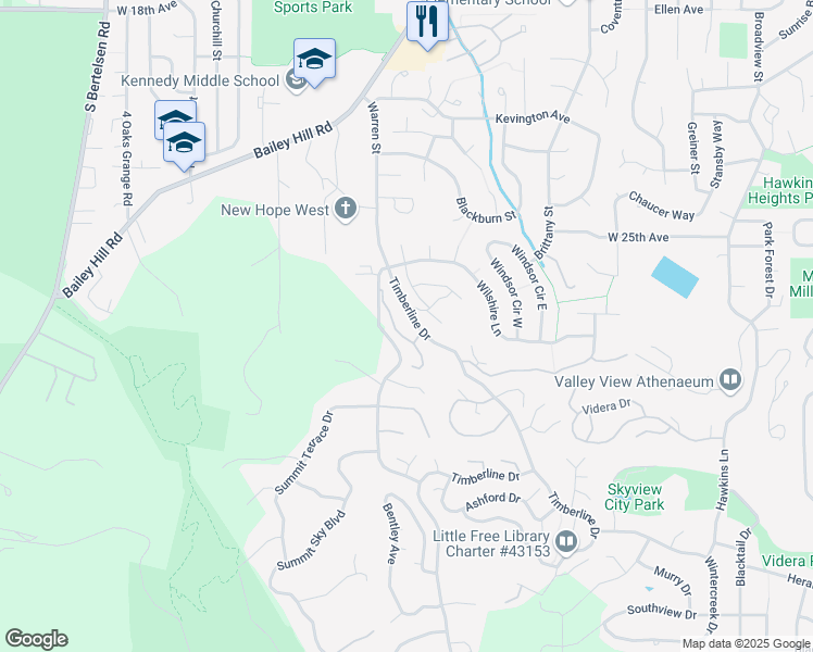 map of restaurants, bars, coffee shops, grocery stores, and more near 2828 Sunnyview Lane in Eugene