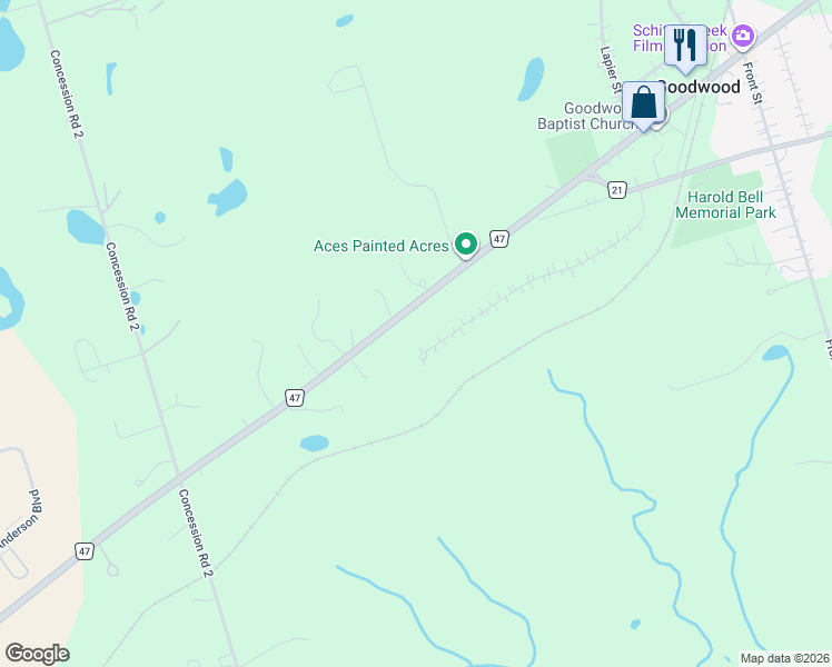 map of restaurants, bars, coffee shops, grocery stores, and more near 42 Deer Ridge Road in Goodwood