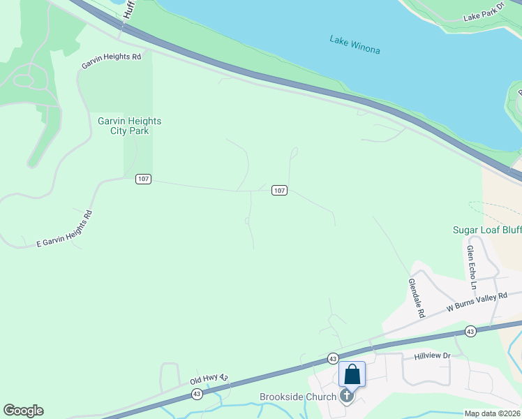 map of restaurants, bars, coffee shops, grocery stores, and more near 58 Wildridge Dr in Winona