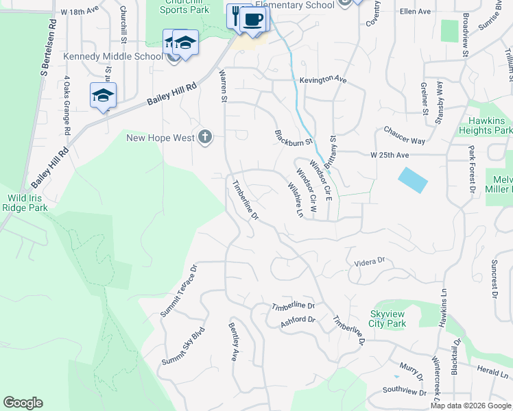 map of restaurants, bars, coffee shops, grocery stores, and more near 2828 Sunnyview Lane in Eugene