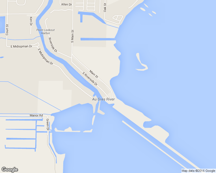 map of restaurants, bars, coffee shops, grocery stores, and more near Main Street in Au Gres
