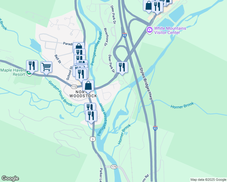 map of restaurants, bars, coffee shops, grocery stores, and more near 38 Profile Drive in Woodstock