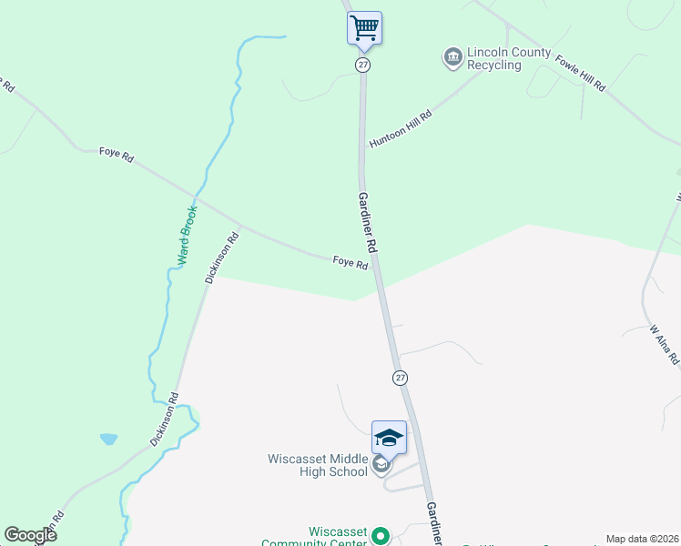 map of restaurants, bars, coffee shops, grocery stores, and more near 357 Gardiner Road in Wiscasset