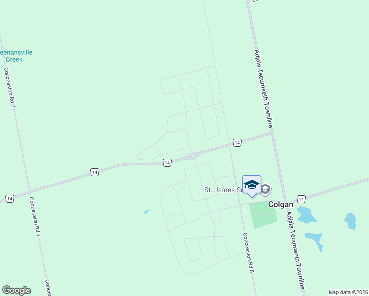 map of restaurants, bars, coffee shops, grocery stores, and more near 6 Bluebird Boulevard in Simcoe County