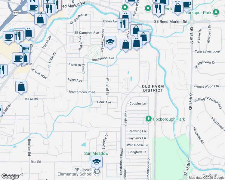 map of restaurants, bars, coffee shops, grocery stores, and more near 20530 Prospector Loop in Bend