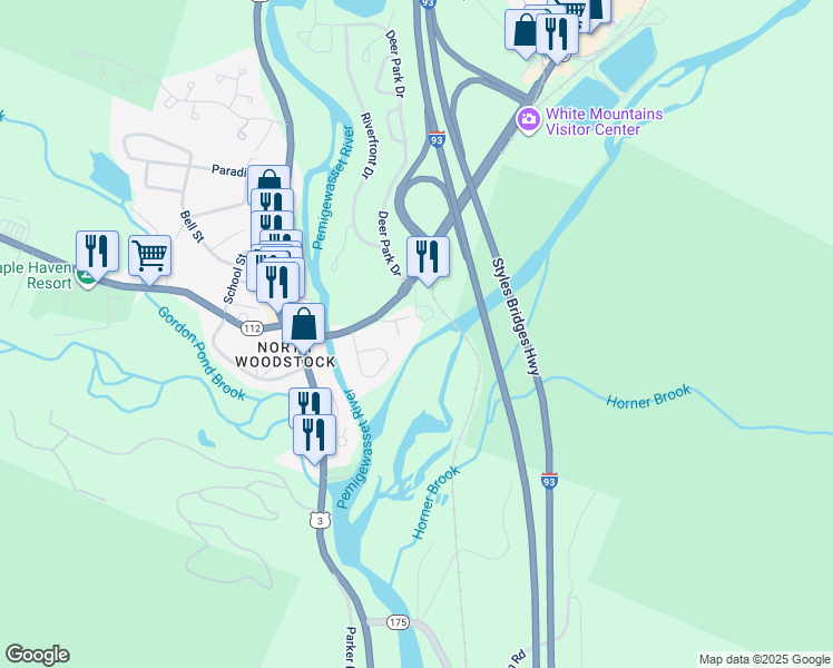 map of restaurants, bars, coffee shops, grocery stores, and more near 38 Profile Drive in Woodstock