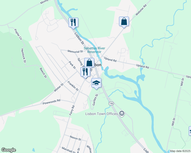 map of restaurants, bars, coffee shops, grocery stores, and more near 277 Lisbon Street in Lisbon