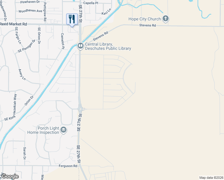 map of restaurants, bars, coffee shops, grocery stores, and more near 61400-61452 Southeast 27th Street in Bend