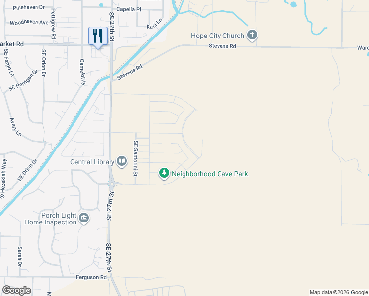 map of restaurants, bars, coffee shops, grocery stores, and more near 61444 Southeast 27th Street in Bend