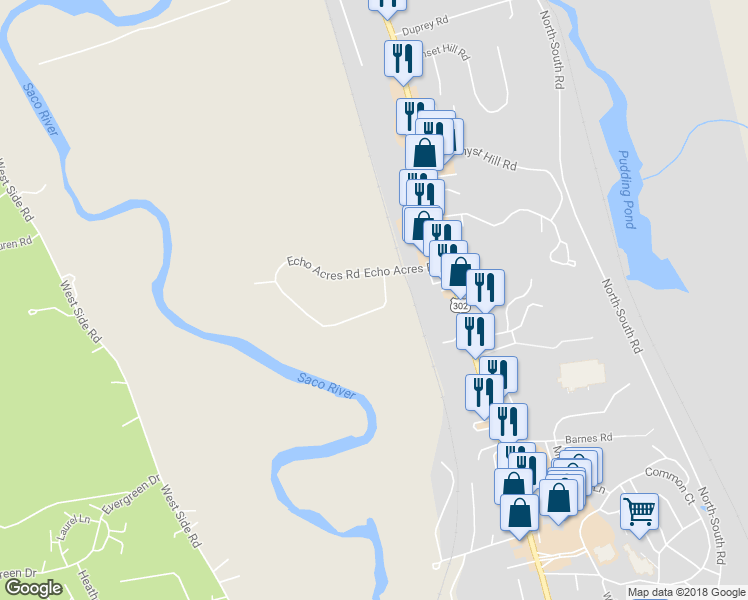map of restaurants, bars, coffee shops, grocery stores, and more near 355 Echo Acres Road in Conway