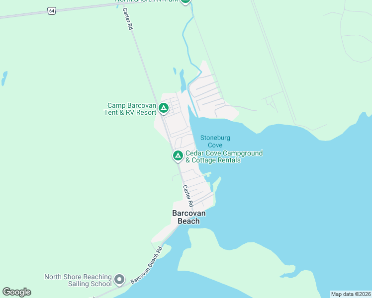 map of restaurants, bars, coffee shops, grocery stores, and more near 97 Carter Road in Carrying Place