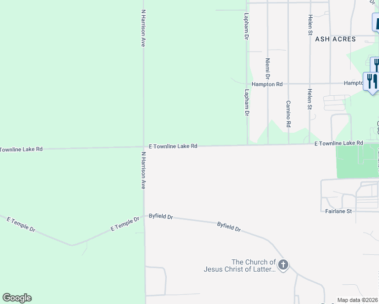 map of restaurants, bars, coffee shops, grocery stores, and more near 1140 East Townline Lake Road in Harrison