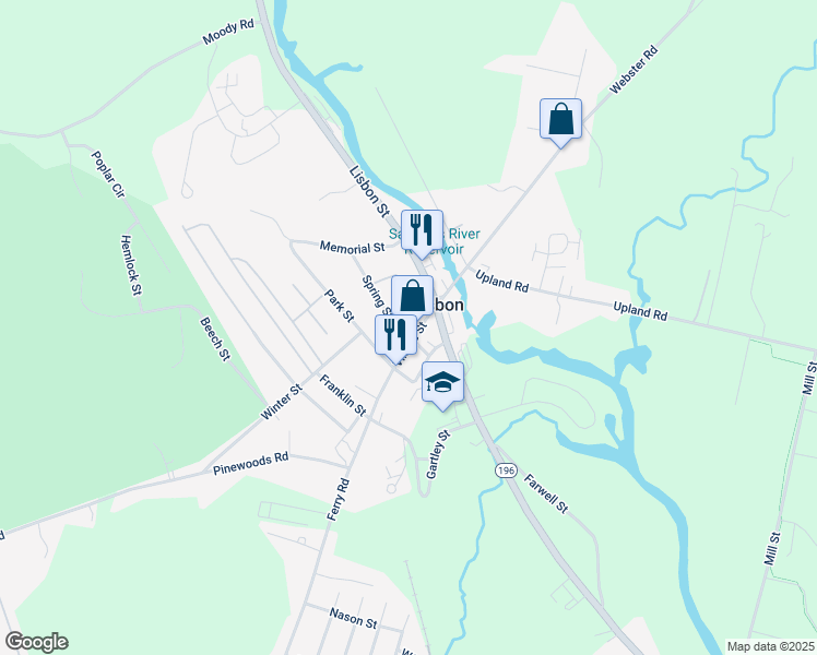 map of restaurants, bars, coffee shops, grocery stores, and more near 15 Village Street in Lisbon