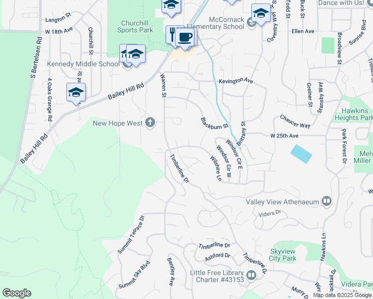 map of restaurants, bars, coffee shops, grocery stores, and more near 3842 Wilshire Lane in Eugene