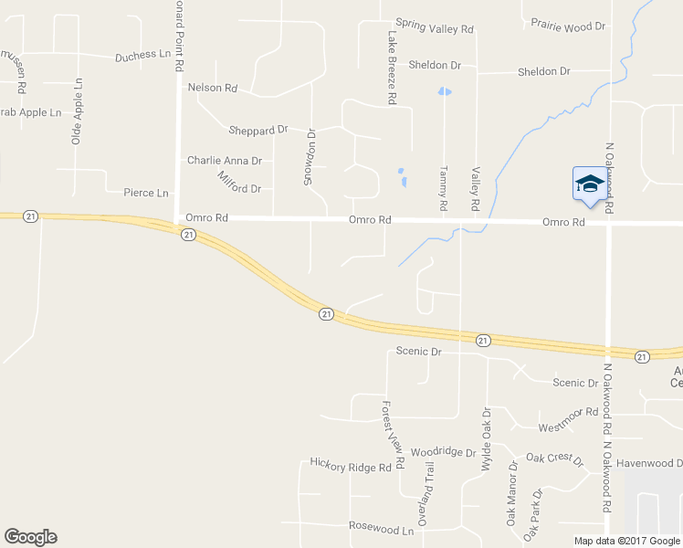 map of restaurants, bars, coffee shops, grocery stores, and more near 1147 Elmhurst Lane in Oshkosh