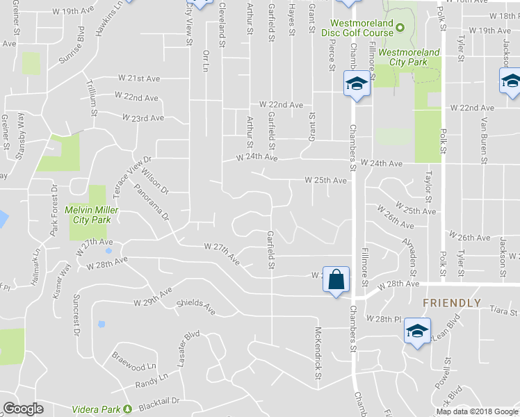map of restaurants, bars, coffee shops, grocery stores, and more near 2086 Morning View Drive in Eugene