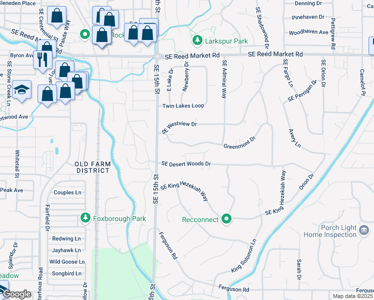 map of restaurants, bars, coffee shops, grocery stores, and more near 20863 Greenmont Drive in Bend