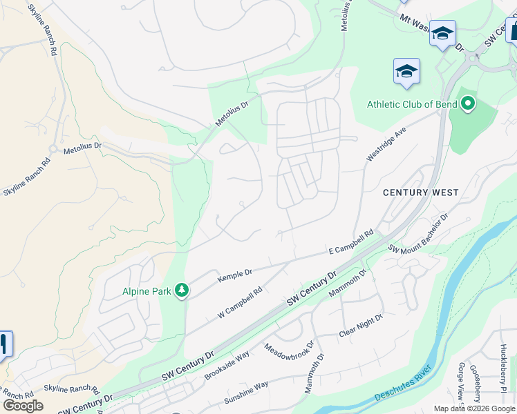 map of restaurants, bars, coffee shops, grocery stores, and more near 61464 Dryer Court in Bend