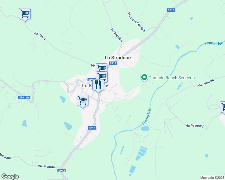 map of restaurants, bars, coffee shops, grocery stores, and more near 90 Via Sozzi Gastone in Provincia di Forlì-Cesena