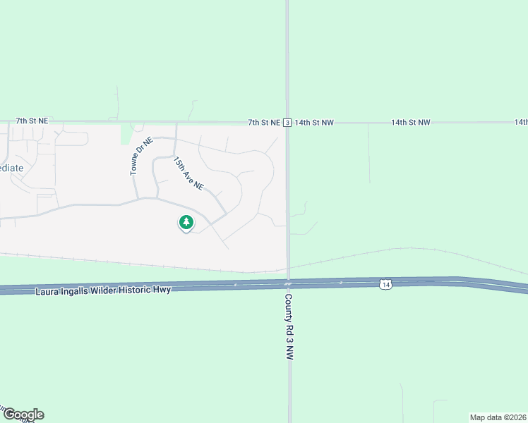 map of restaurants, bars, coffee shops, grocery stores, and more near 877 Towne Drive Northeast in Byron