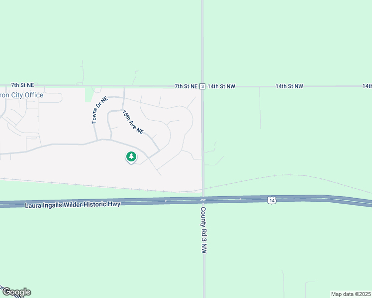 map of restaurants, bars, coffee shops, grocery stores, and more near 877 Towne Drive Northeast in Byron