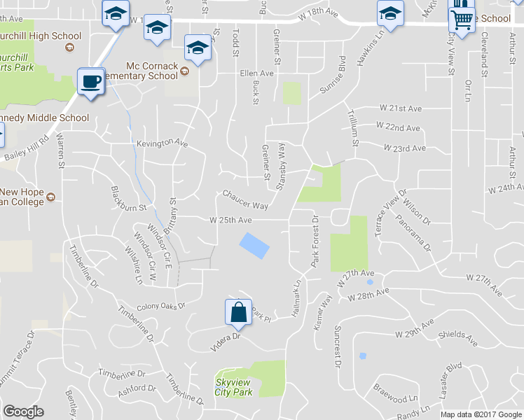 map of restaurants, bars, coffee shops, grocery stores, and more near 3384 Chaucer Way in Eugene