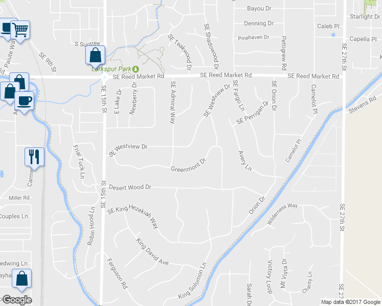 map of restaurants, bars, coffee shops, grocery stores, and more near 20941 Southeast Westview Drive in Bend