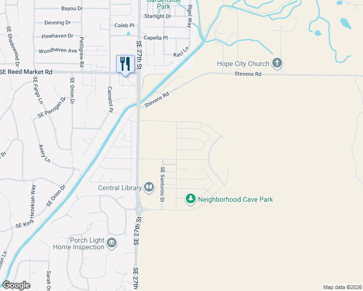 map of restaurants, bars, coffee shops, grocery stores, and more near 61465 Southeast 27th Street in Bend