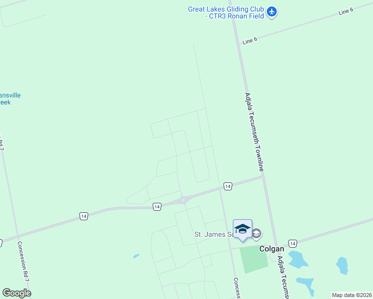 map of restaurants, bars, coffee shops, grocery stores, and more near 56 Bayberry Drive in Simcoe County
