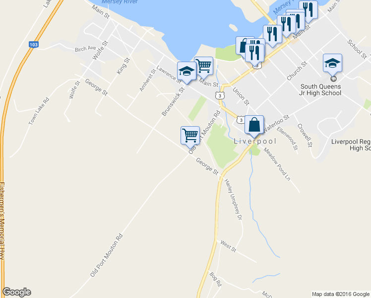 map of restaurants, bars, coffee shops, grocery stores, and more near 80 George Street in Liverpool