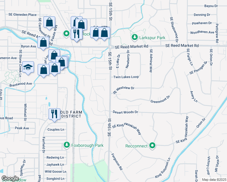 map of restaurants, bars, coffee shops, grocery stores, and more near 20812 Southeast Westview Drive in Bend