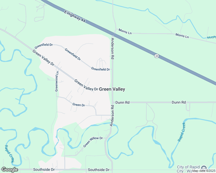 map of restaurants, bars, coffee shops, grocery stores, and more near 7052 Green Valley Drive in Rapid City