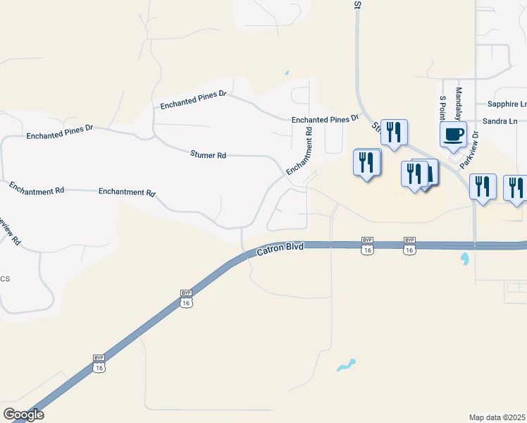 map of restaurants, bars, coffee shops, grocery stores, and more near 321 Enchantment Road in Rapid City