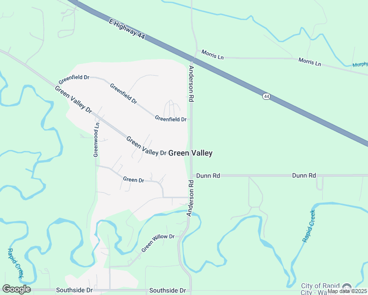 map of restaurants, bars, coffee shops, grocery stores, and more near 7052 Green Valley Drive in Rapid City