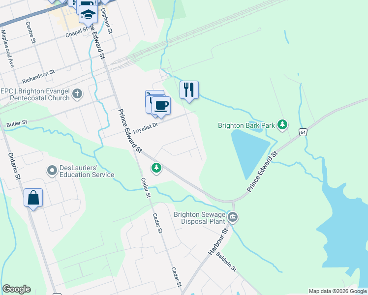 map of restaurants, bars, coffee shops, grocery stores, and more near 10 Catherine Crescent in Brighton