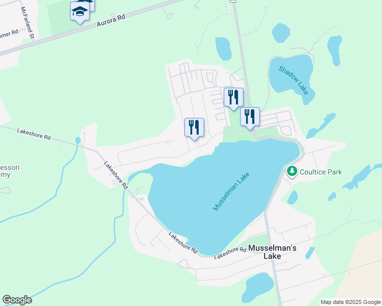 map of restaurants, bars, coffee shops, grocery stores, and more near 73 Cedarvale Boulevard in Whitchurch-Stouffville