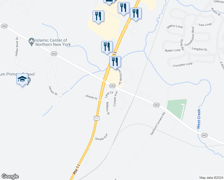 map of restaurants, bars, coffee shops, grocery stores, and more near 26409 Lynn Circle in Calcium