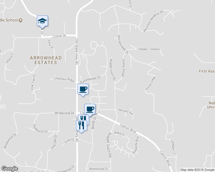 map of restaurants, bars, coffee shops, grocery stores, and more near 5148 Winter Set Drive in Rapid City