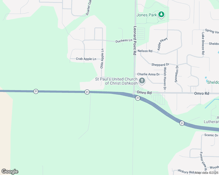 map of restaurants, bars, coffee shops, grocery stores, and more near 1230 Olde Apple Lane in Oshkosh