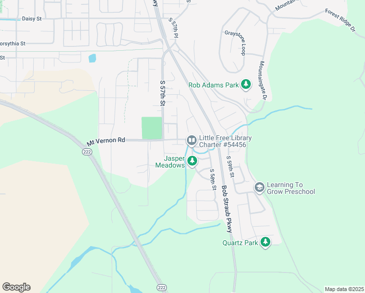 map of restaurants, bars, coffee shops, grocery stores, and more near 5725 Mount Vernon Road in Springfield