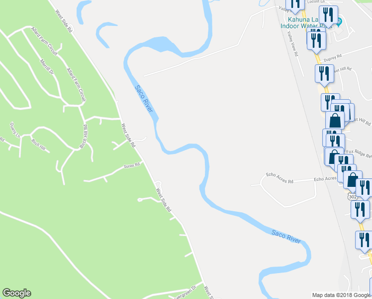map of restaurants, bars, coffee shops, grocery stores, and more near 2105 West Side Road in Conway
