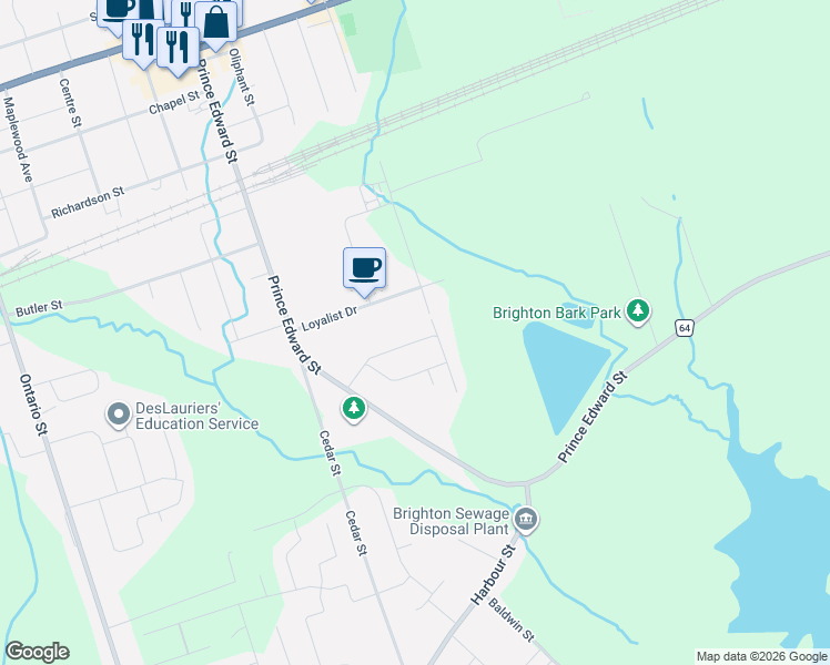 map of restaurants, bars, coffee shops, grocery stores, and more near 28 Stephen Street in Brighton