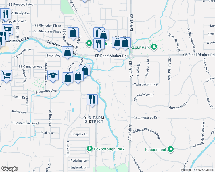 map of restaurants, bars, coffee shops, grocery stores, and more near 61523 Maid Marian Court in Bend