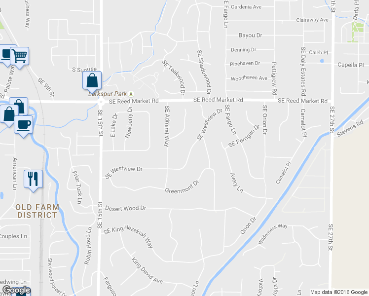 map of restaurants, bars, coffee shops, grocery stores, and more near 20954 Southeast Westview Drive in Bend