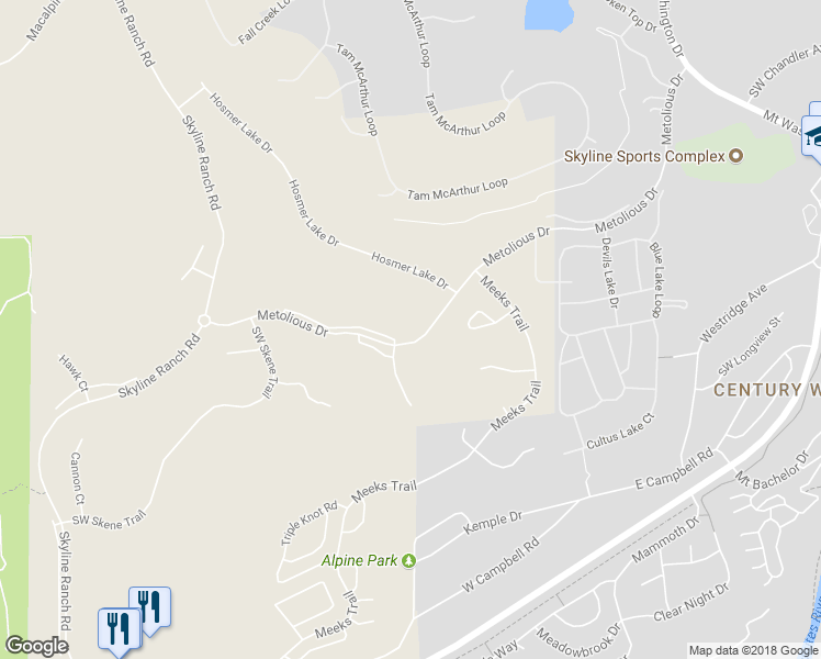 map of restaurants, bars, coffee shops, grocery stores, and more near 19378 Southwest Seaton Loop in Bend