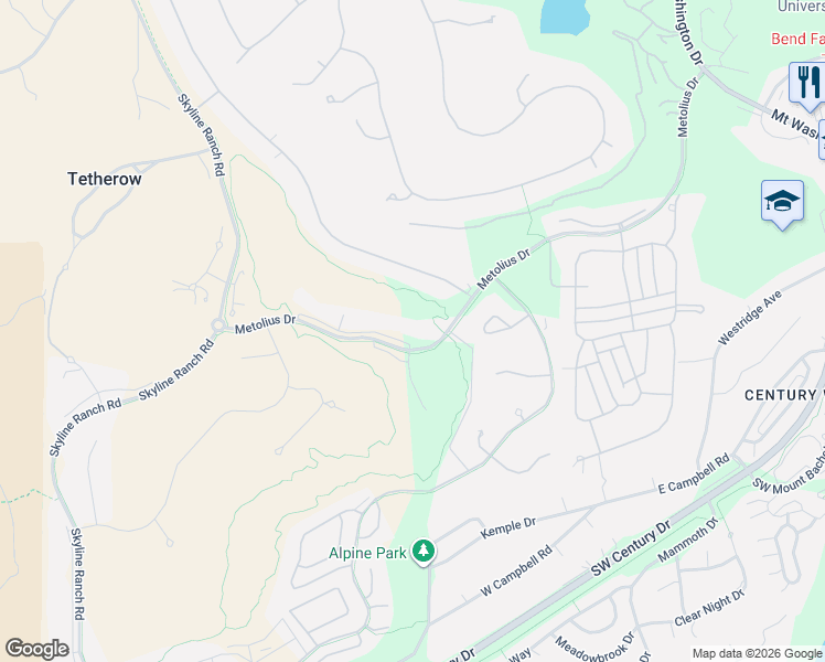 map of restaurants, bars, coffee shops, grocery stores, and more near 19378 Southwest Seaton Loop in Bend